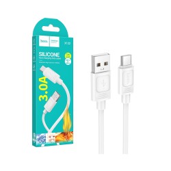 Cabo de Carregamento Hoco X122 Benefit 3.0A USB para Tipo-C de 1 m em silicone Branco